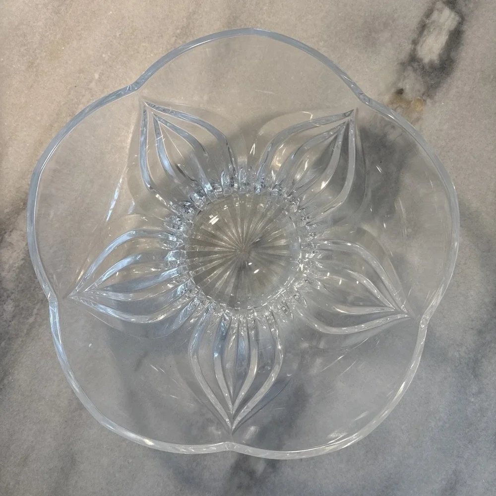 Vintage 24% Lead Cristal D'Arques Durand‎ France Crystal Bowl Lotus Pattern